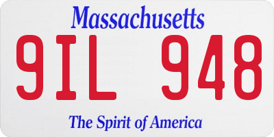 MA license plate 9IL948