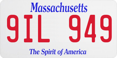 MA license plate 9IL949