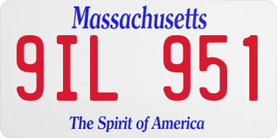 MA license plate 9IL951