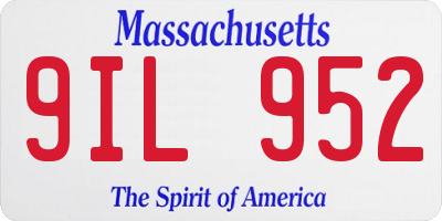 MA license plate 9IL952