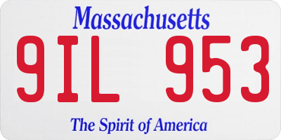 MA license plate 9IL953