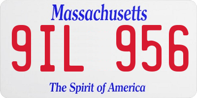 MA license plate 9IL956