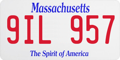 MA license plate 9IL957