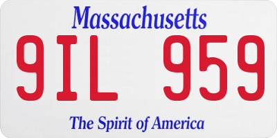 MA license plate 9IL959