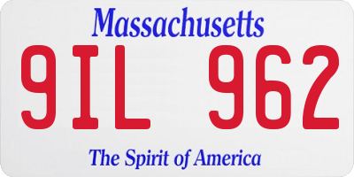MA license plate 9IL962