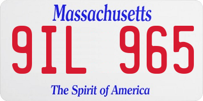 MA license plate 9IL965