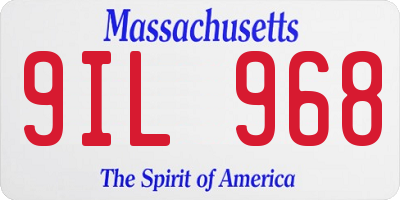 MA license plate 9IL968