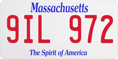 MA license plate 9IL972