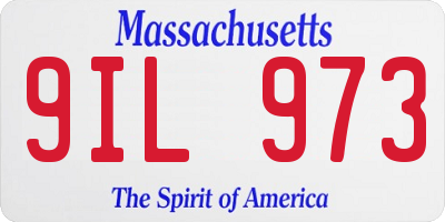 MA license plate 9IL973