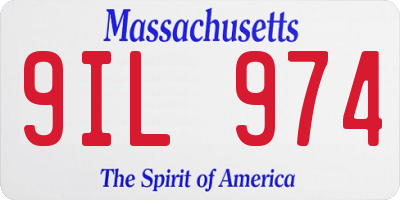 MA license plate 9IL974