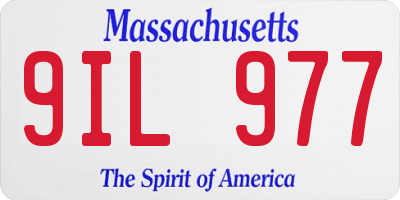 MA license plate 9IL977