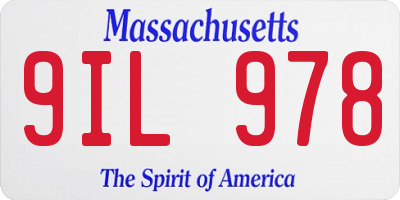 MA license plate 9IL978