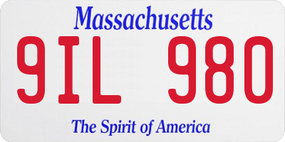 MA license plate 9IL980