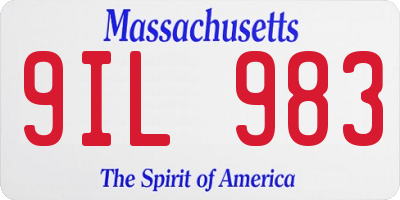 MA license plate 9IL983