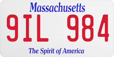 MA license plate 9IL984