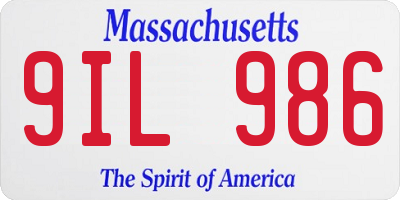 MA license plate 9IL986