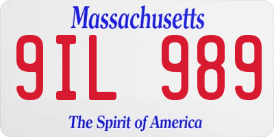 MA license plate 9IL989