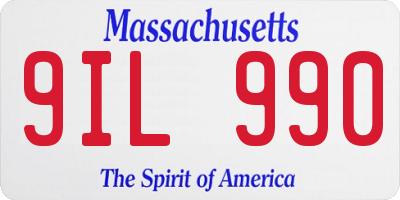 MA license plate 9IL990