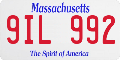 MA license plate 9IL992