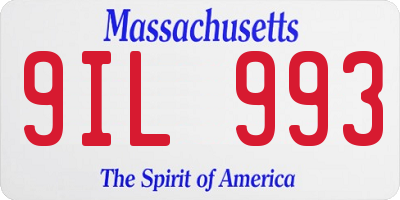 MA license plate 9IL993