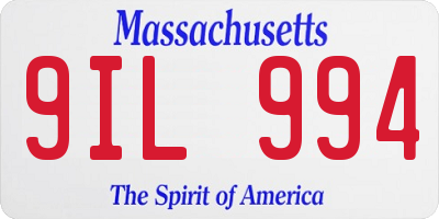 MA license plate 9IL994