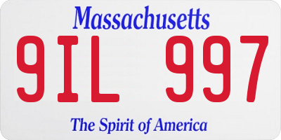 MA license plate 9IL997