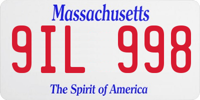 MA license plate 9IL998
