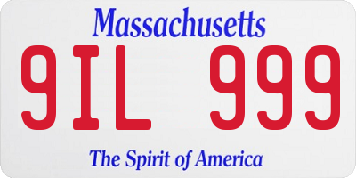 MA license plate 9IL999