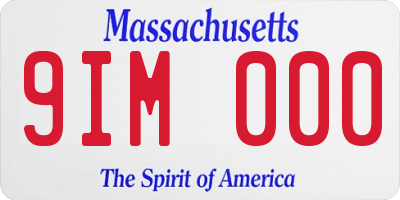 MA license plate 9IM000