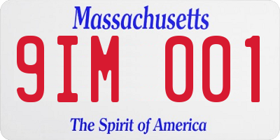 MA license plate 9IM001