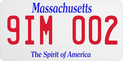 MA license plate 9IM002