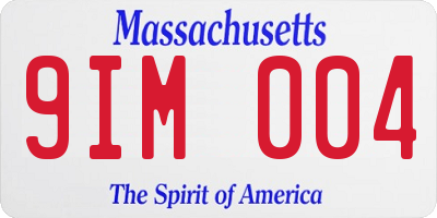 MA license plate 9IM004