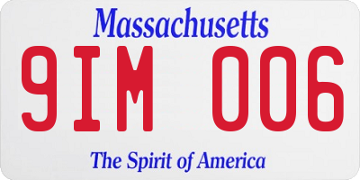 MA license plate 9IM006