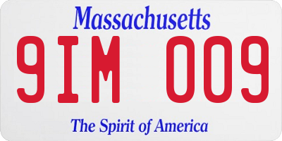 MA license plate 9IM009
