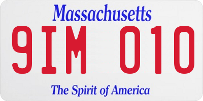 MA license plate 9IM010