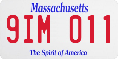 MA license plate 9IM011