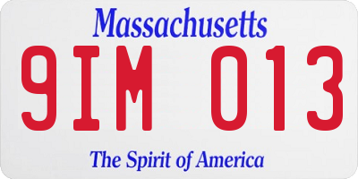 MA license plate 9IM013