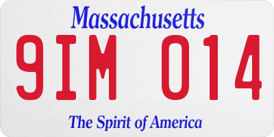 MA license plate 9IM014