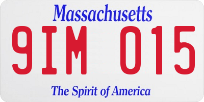 MA license plate 9IM015