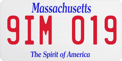 MA license plate 9IM019
