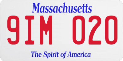 MA license plate 9IM020