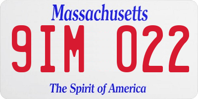 MA license plate 9IM022