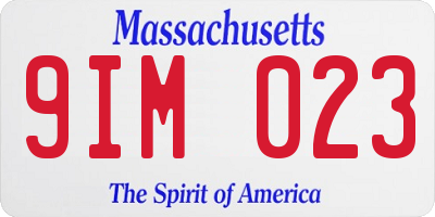 MA license plate 9IM023