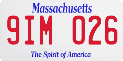 MA license plate 9IM026