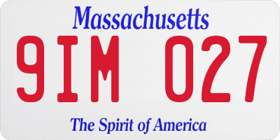MA license plate 9IM027