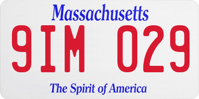 MA license plate 9IM029