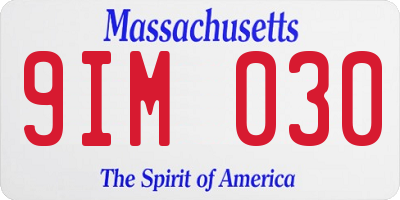 MA license plate 9IM030
