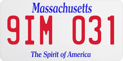 MA license plate 9IM031