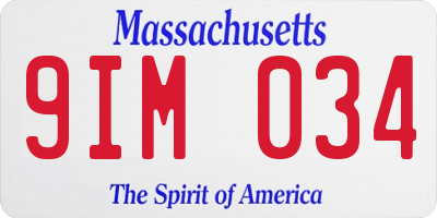 MA license plate 9IM034