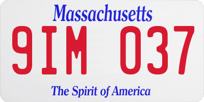 MA license plate 9IM037